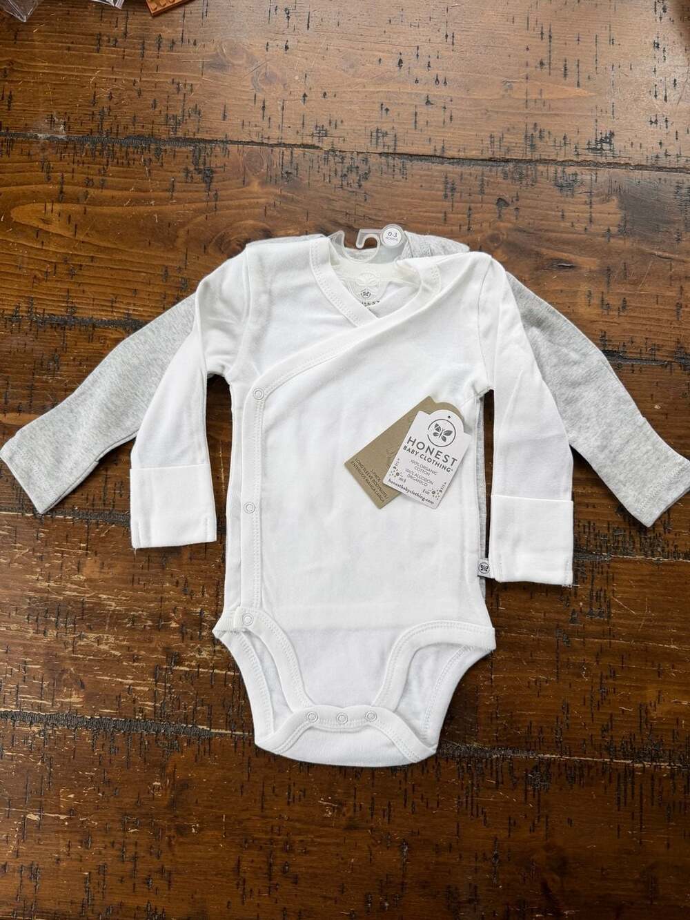 Honest Baby Clothing 2-Pack Organic Cotton Long Sleeve Bodysuits, 0-3 Months